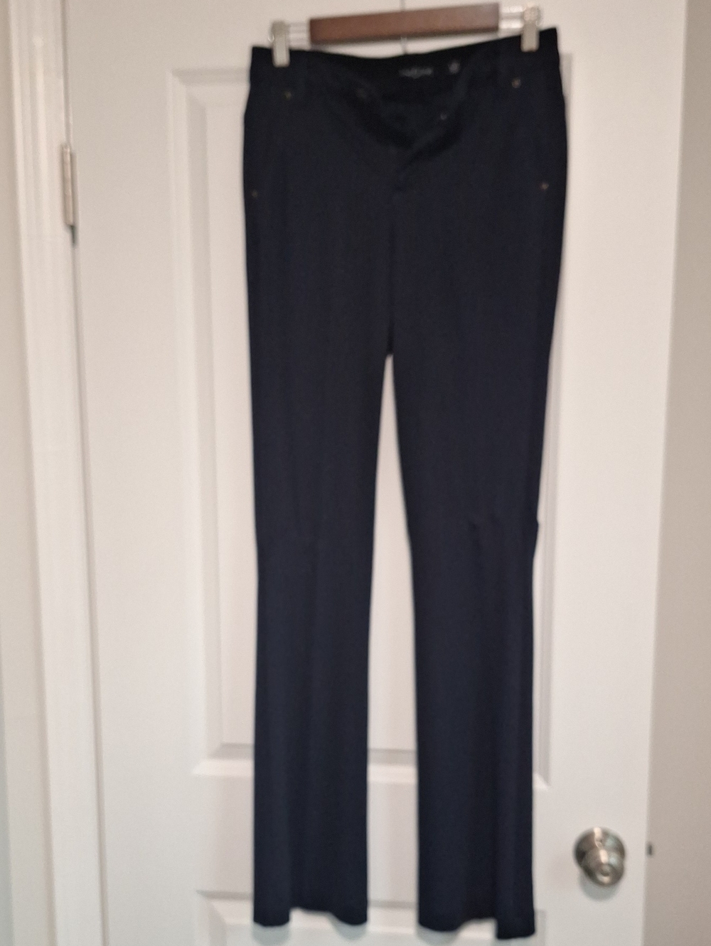 one 5 one Navy Straight-Leg Trousers
